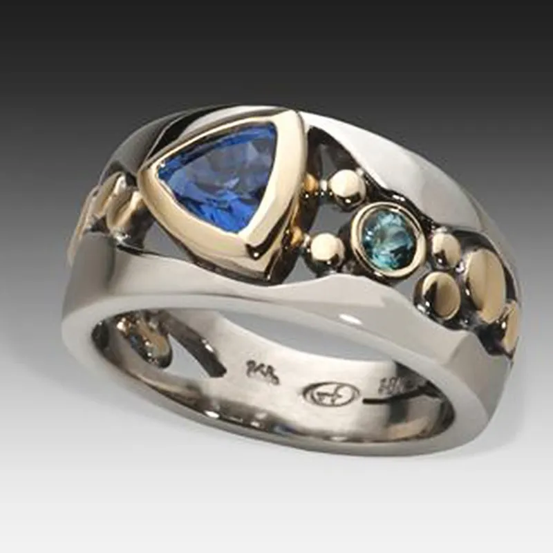 Silberner Ring | Vintage Breit Blauer Edelstein Stilvoll Einzigartig Langlebig-6-Luzern Mode