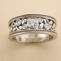 Silberner Ring | Zirkonia Handgefertigt Stilvoll Vintage Langlebig-6-Luzern Mode