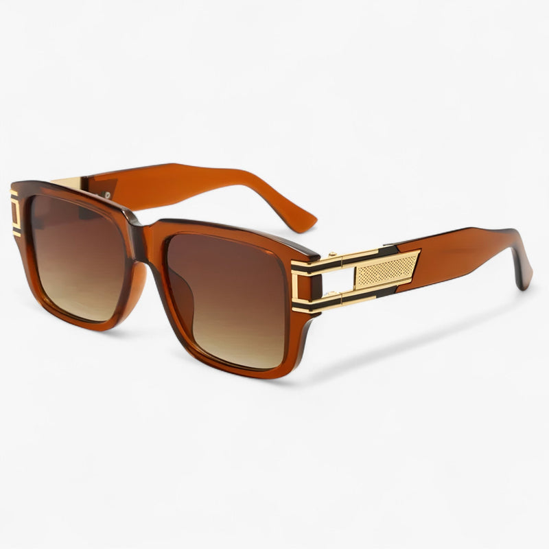 Sonnebrille | Eckig | Retro | Kunststoffrahmen | Unisex | UV400-Braun-Luzern Mode