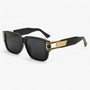 Sonnebrille | Eckig | Retro | Kunststoffrahmen | Unisex | UV400-Schwarz Grau-Luzern Mode
