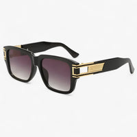 Sonnebrille | Eckig | Retro | Kunststoffrahmen | Unisex | UV400-Verblasstes Grau-Luzern Mode