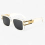 Sonnebrille | Eckig | Retro | Kunststoffrahmen | Unisex | UV400-Weiß Grau-Luzern Mode