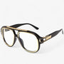 Sonnenbrille | Hautfreundlichem Design | Vintage | Unisex | UV-Schutz-Transparant Schwarz-Luzern Mode