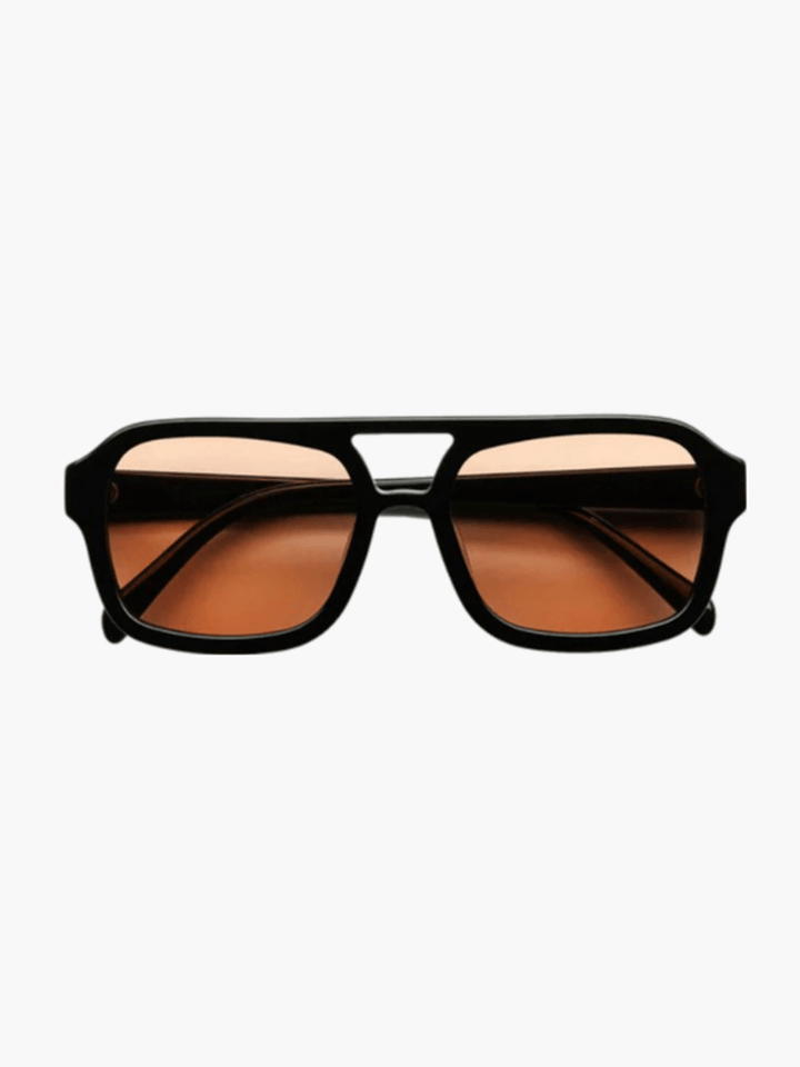 UV400-Schutz | Retro-Rahmen | robust & bequem | für Alltag | Strand | Reisen-Schwarz/Orange-Luzern Mode