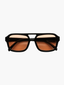 UV400-Schutz | Retro-Rahmen | robust & bequem | für Alltag | Strand | Reisen-Schwarz/Orange-Luzern Mode