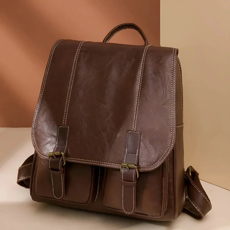 Hochwertiger Lederrucksack für Damen und Herren kaufen-Braun-Luzern Mode