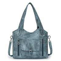 Lernen Damen Schultertasche | Vegan | Verstellbar | Vintage | Retro | Weich-Blau-Luzern Mode