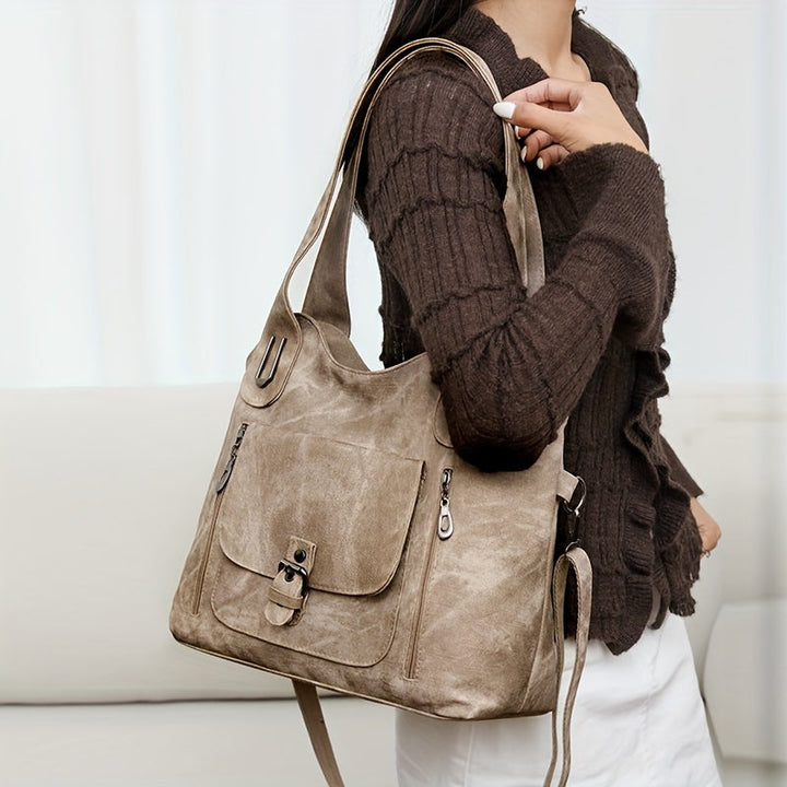 Lernen Damen Schultertasche | Vegan | Verstellbar | Vintage | Retro | Weich-Luzern Mode