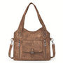 Lernen Damen Schultertasche | Vegan | Verstellbar | Vintage | Retro | Weich-Braun-Luzern Mode