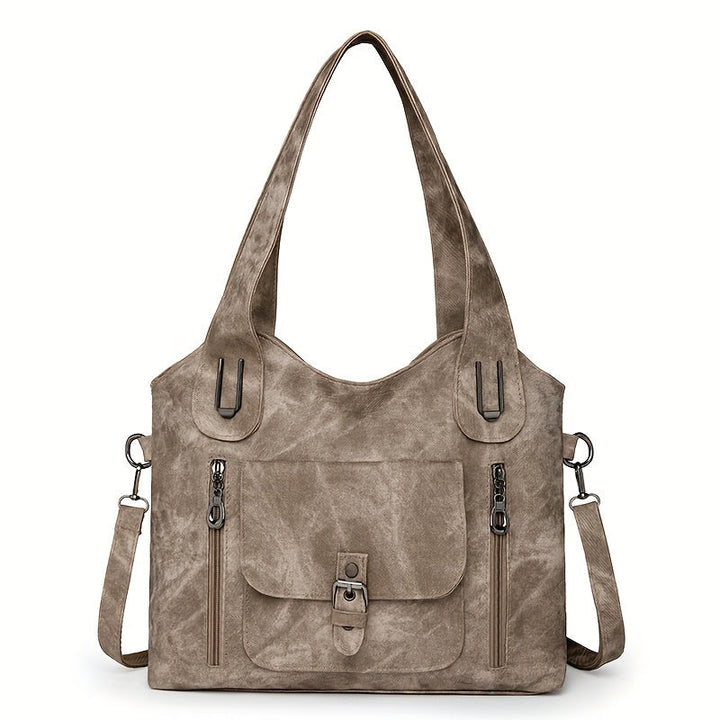 Lernen Damen Schultertasche | Vegan | Verstellbar | Vintage | Retro | Weich-Khaki-Luzern Mode