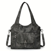 Lernen Damen Schultertasche | Vegan | Verstellbar | Vintage | Retro | Weich-Schwarz-Luzern Mode