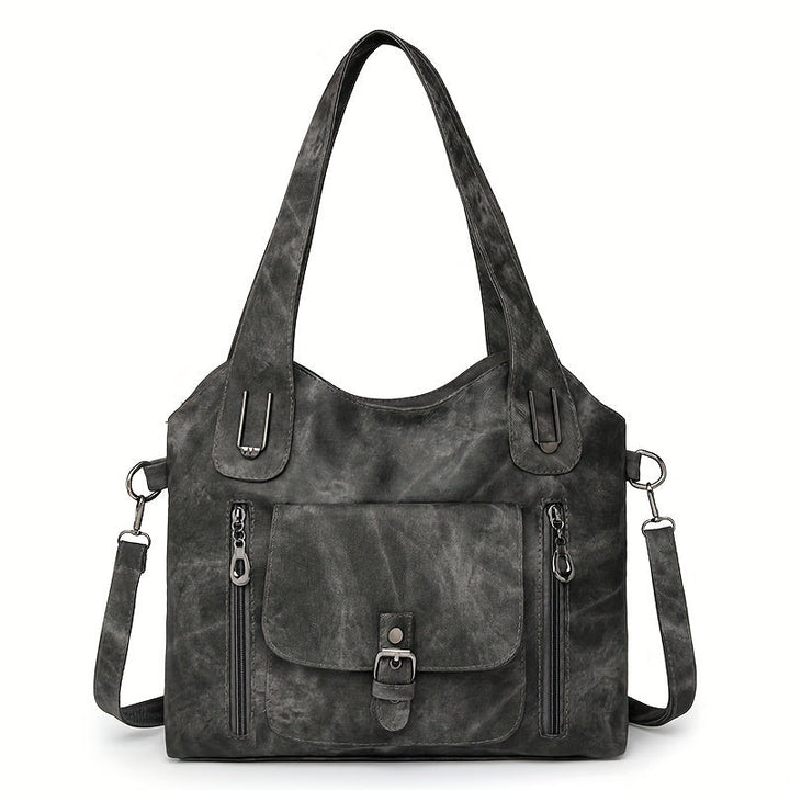 Lernen Damen Schultertasche | Vegan | Verstellbar | Vintage | Retro | Weich-Schwarz-Luzern Mode