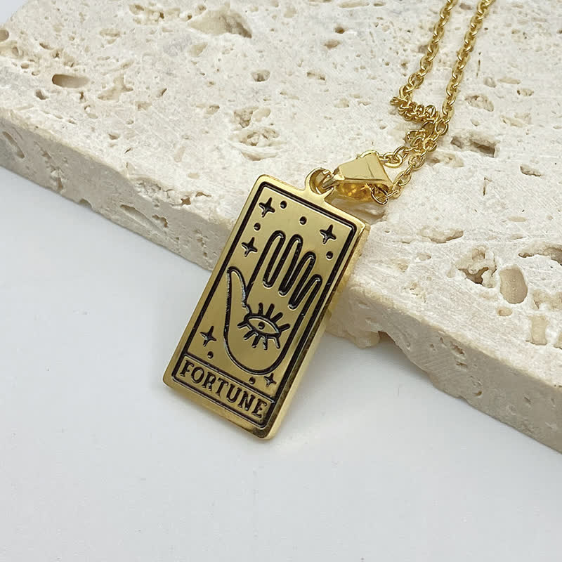 Halskette für Damen | Tarot-Karte | Glücksanhänger | Silber | Gold-Glück-Gold-Luzern Mode