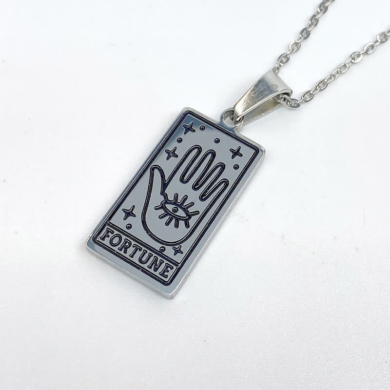 Halskette für Damen | Tarot-Karte | Glücksanhänger | Silber | Gold-Glück-Silber-Luzern Mode