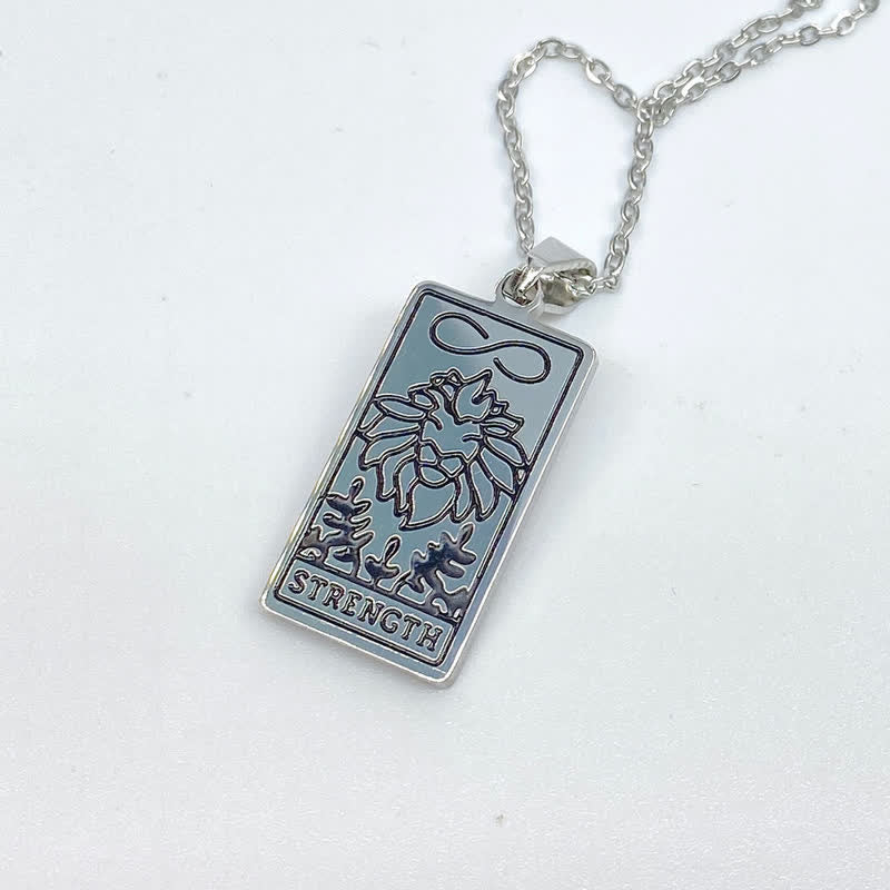 Halskette für Damen | Tarot-Karte | Glücksanhänger | Silber | Gold-Stärke-Silber-Luzern Mode