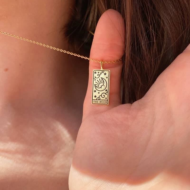Halskette für Damen | Tarot-Karte | Glücksanhänger | Silber | Gold-Luzern Mode