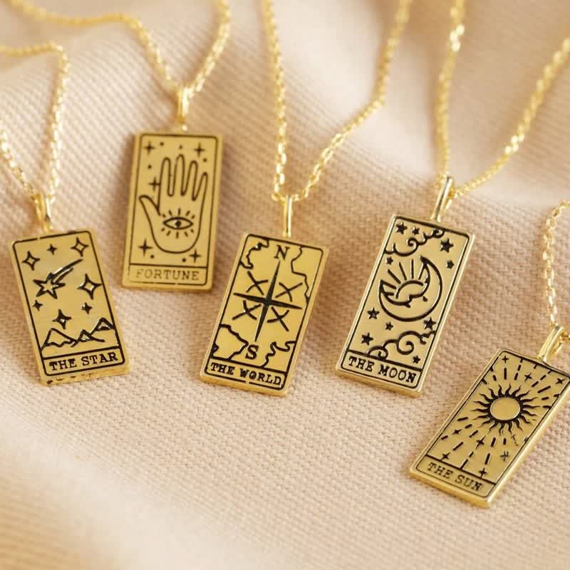 Halskette für Damen | Tarot-Karte | Glücksanhänger | Silber | Gold-Luzern Mode