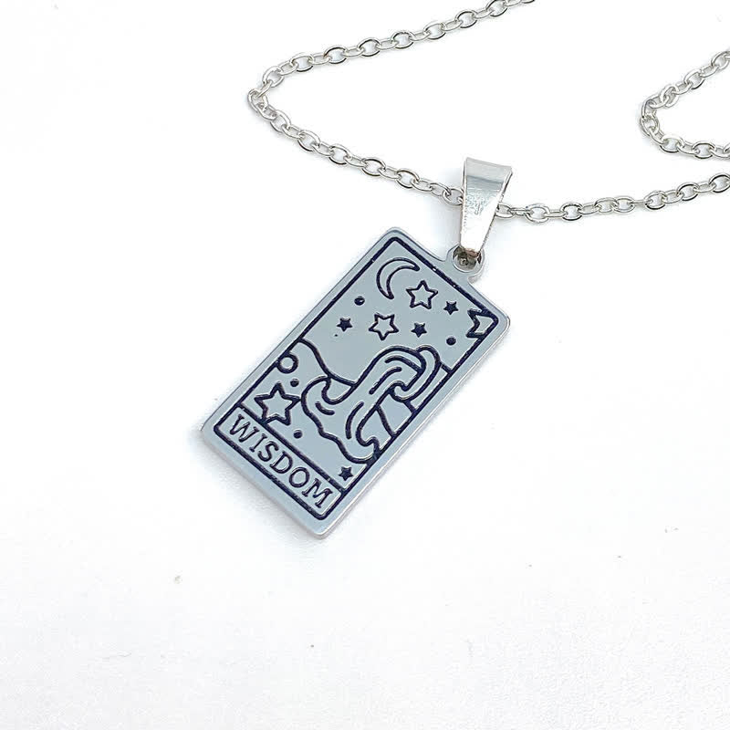 Halskette für Damen | Tarot-Karte | Glücksanhänger | Silber | Gold-Weisheit-Silber-Luzern Mode