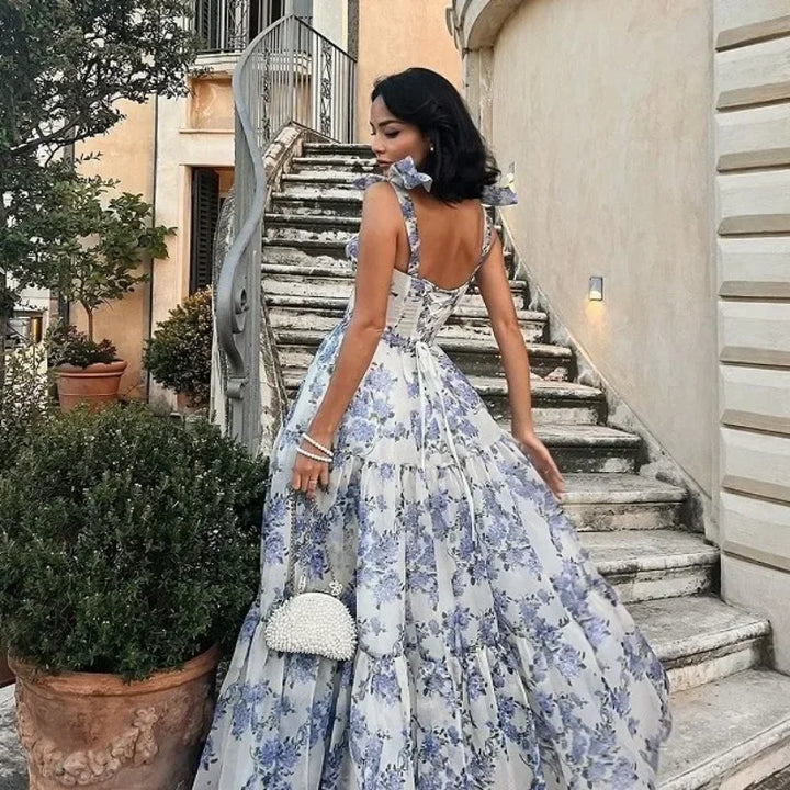Ein-Schulter Blumenkleid Damen - Elegantes Sommerkleid-Luzern Mode