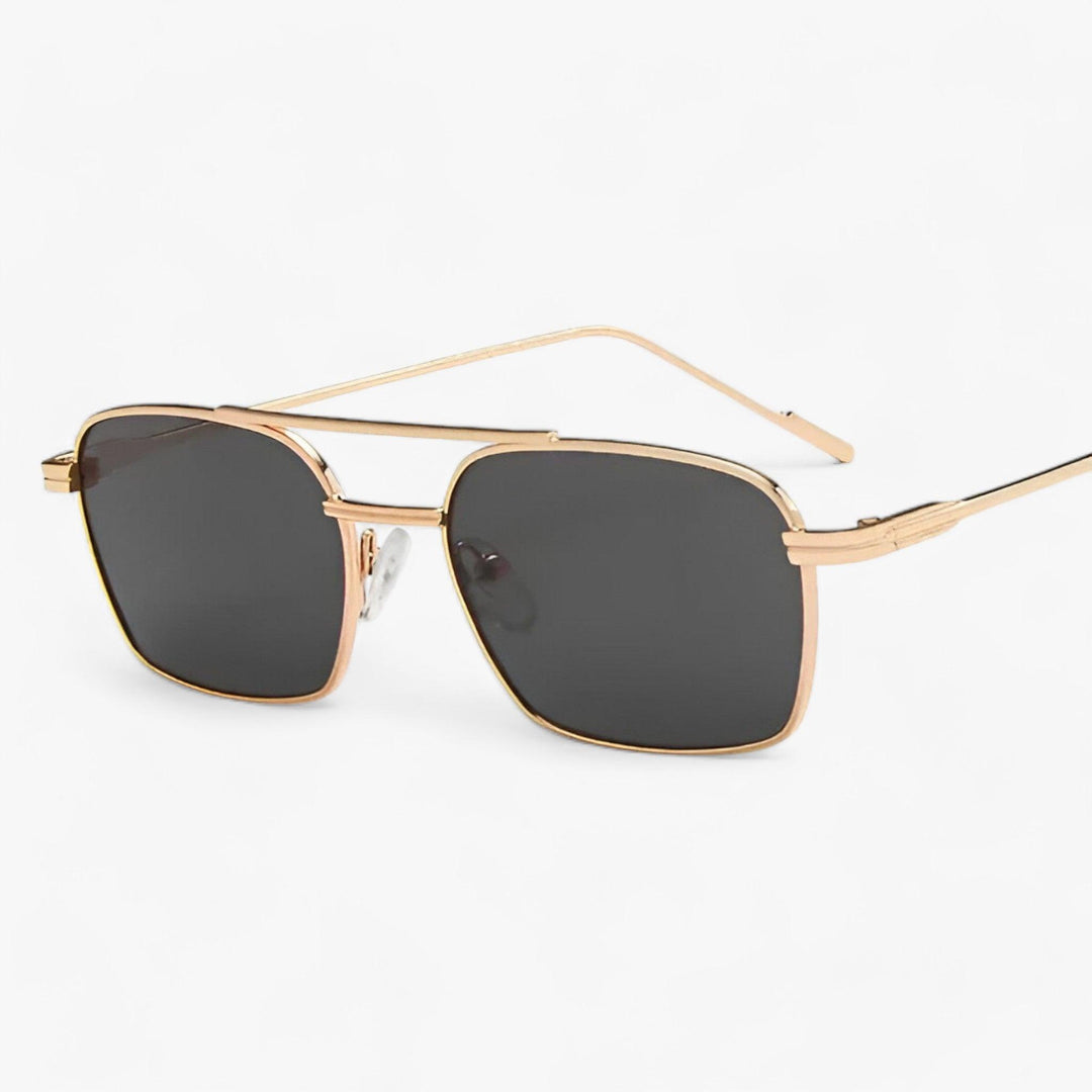 Unisex Sonnenbrille | Vintage Design | Metallrahmen | Rund | Schmal-Gold Grau-Luzern Mode