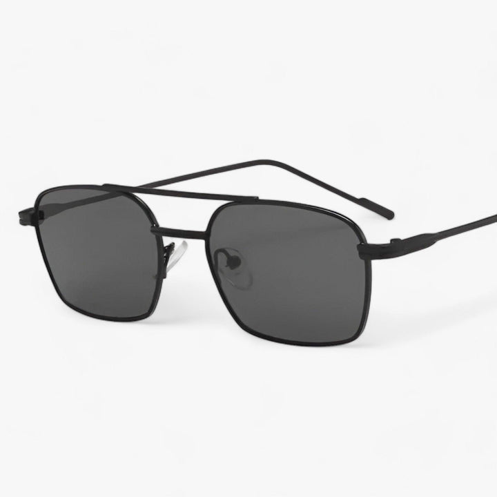 Unisex Sonnenbrille | Vintage Design | Metallrahmen | Rund | Schmal-Schwartz Grau-Luzern Mode