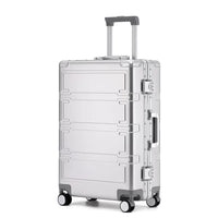 Hartschalenkoffer | Vollaluminium | 4 Rollen | TSA-Zahlenschloss-Silber-S (46 L)-Luzern Mode