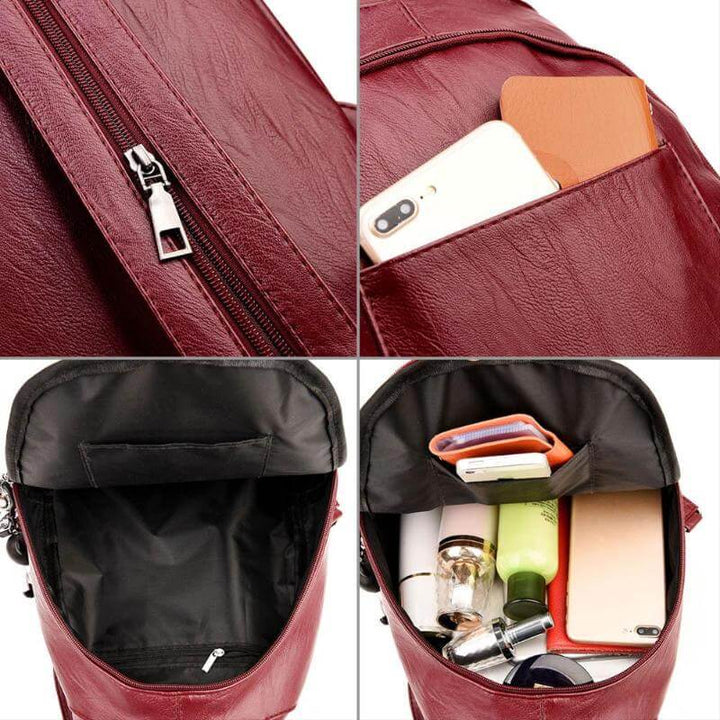 Premium wasserdichter Lederrucksack für Damen