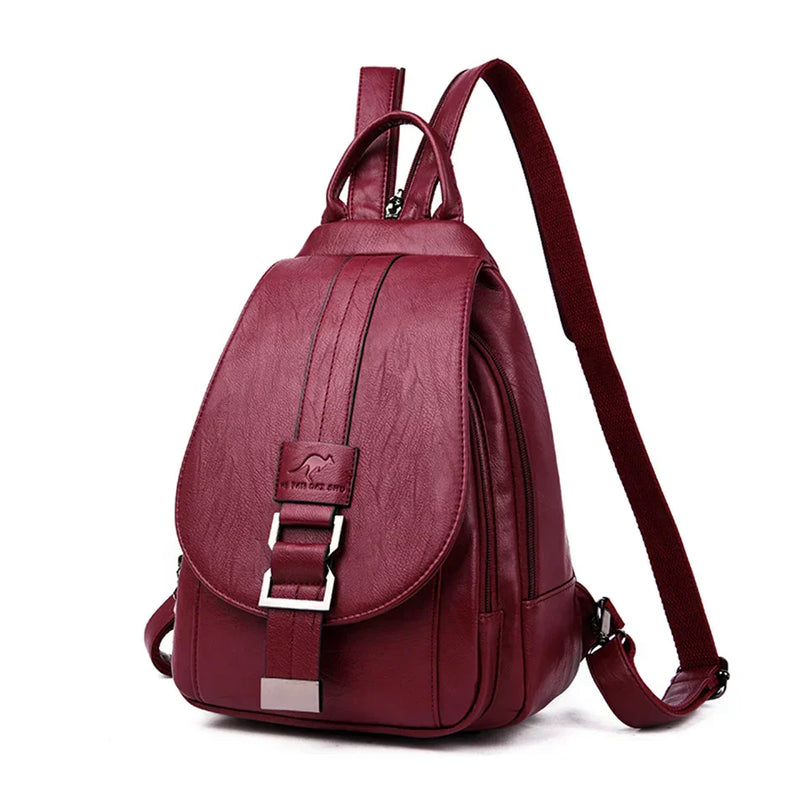 Premium wasserdichter Lederrucksack für Damen