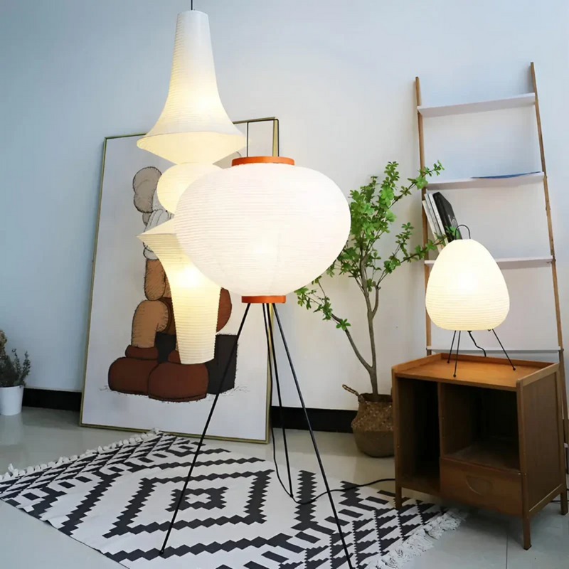 Stehende LED-Lampe | Reispapier Stilvoll Vielseitig Langlebig Japanisch-Luzern Mode