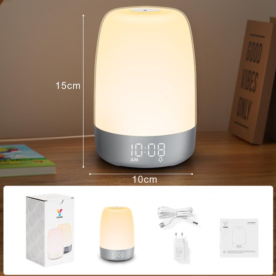Wake-up-Light | Langlebig Dimmbar Naturklänge Snooze USB-C Kabellos-Luzern Mode
