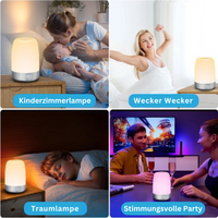 Wake-up-Light | Langlebig Dimmbar Naturklänge Snooze USB-C Kabellos-Luzern Mode