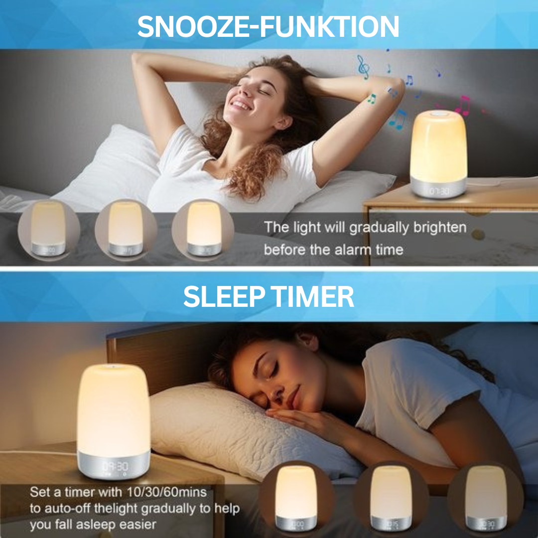 Wake-up-Light | Langlebig Dimmbar Naturklänge Snooze USB-C Kabellos-Luzern Mode
