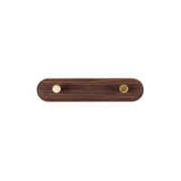 Wandgarderobe | Holz | Messinghaken | Natürlich | Minimalistisch-2 Haken (20cm)-Schwarze Walnuss-Luzern Mode