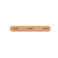 Wandgarderobe | Holz | Messinghaken | Natürlich | Minimalistisch-3 Haken (32 cm)-Buche-Luzern Mode