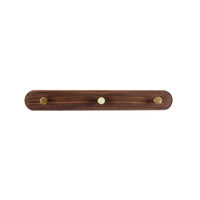 Wandgarderobe | Holz | Messinghaken | Natürlich | Minimalistisch-3 Haken (32 cm)-Schwarze Walnuss-Luzern Mode