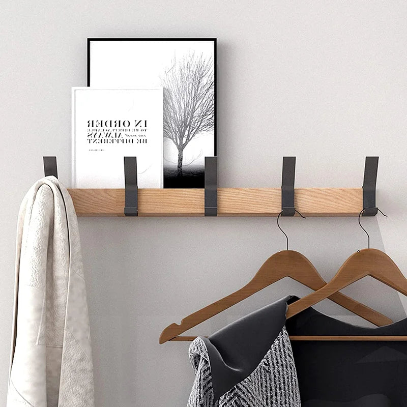 Wandgarderobe | Verstellbare Haken | Holz | Minimalistisch | Kompakt-Luzern Mode