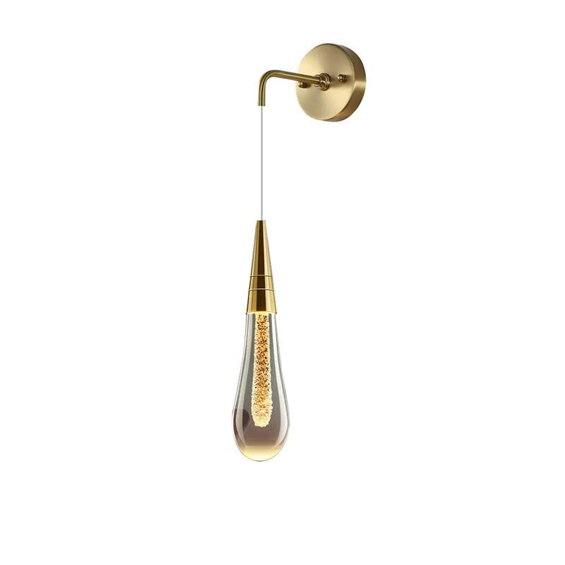 Tropfenförmige Wandlampe | Gold | Warm | Glas | Lichtnetzanschluss-Luzern Mode