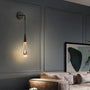Tropfenförmige Wandlampe | Gold | Warm | Glas | Lichtnetzanschluss-Schwarz-Luzern Mode