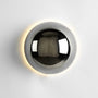 Runde Wandlampe | Retro-Look | Vintage | LED | Wedge-Fassung | Glas-Chromium-Luzern Mode