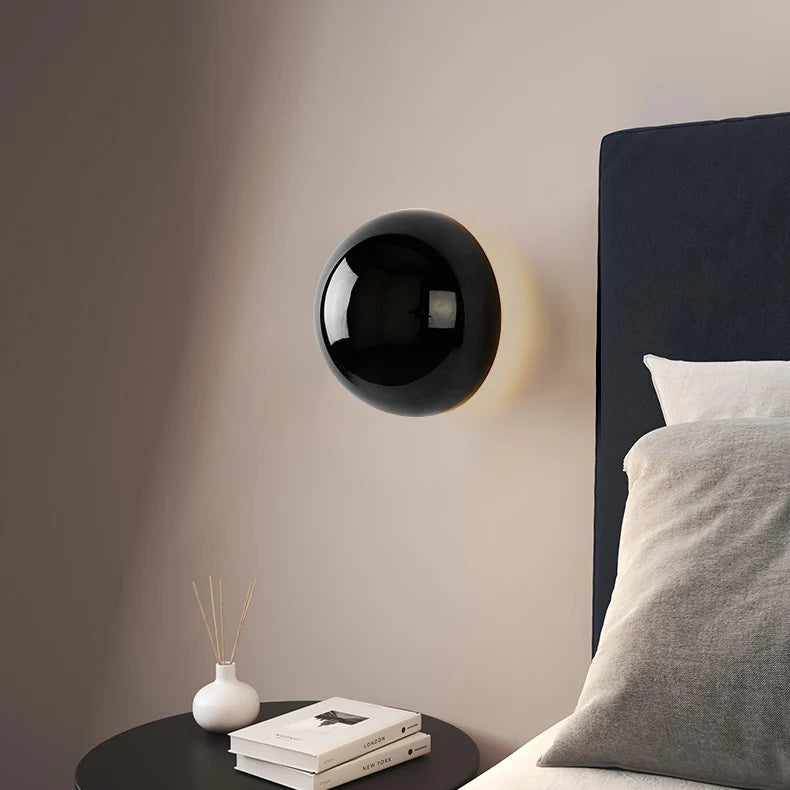 Runde Wandlampe | Retro-Look | Vintage | LED | Wedge-Fassung | Glas-Luzern Mode