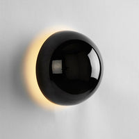 Runde Wandlampe | Retro-Look | Vintage | LED | Wedge-Fassung | Glas-Schwarz-Luzern Mode
