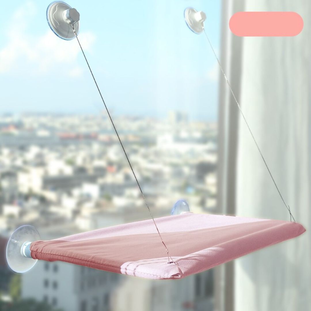 Katzenhängematte | Wandmontiert Komfortabel Langlebig Saugnapf Atmungsaktiv-Rosa 35-55cm-Luzern Mode