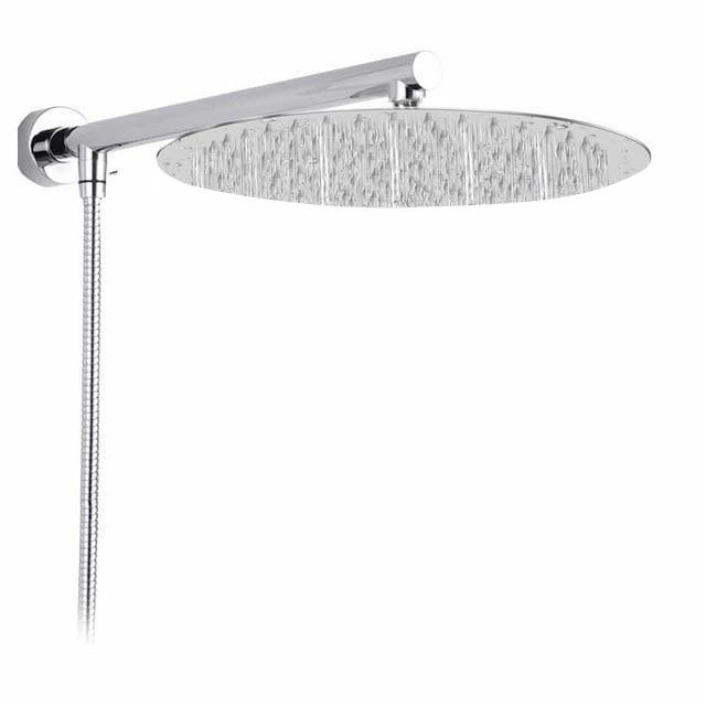 Regendusche | Wassersparend | Wandmontiert | Modern | Chrom | Langlebig-S-Rond-Luzern Mode