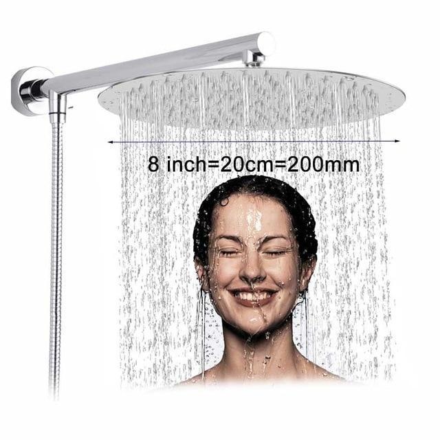 Regendusche | Wassersparend | Wandmontiert | Modern | Chrom | Langlebig-Luzern Mode