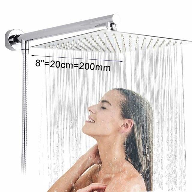 Regendusche | Wassersparend | Wandmontiert | Modern | Chrom | Langlebig-Luzern Mode