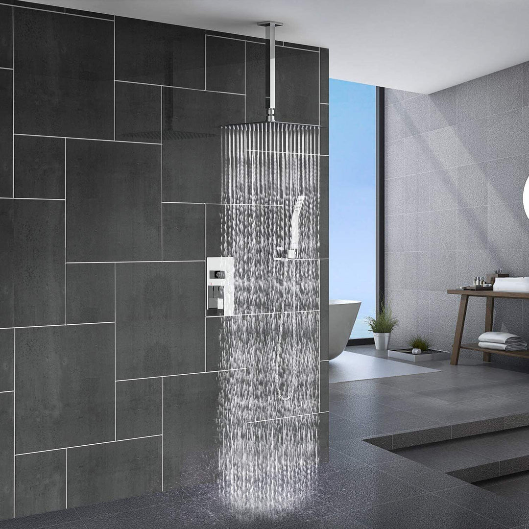 Regendusche | Wassersparend | Wandmontiert | Modern | Chrom | Langlebig-Luzern Mode