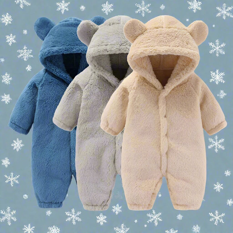 Baby-Overall | Weich | Niedlich | Knöpfe | Ohren | Kapuze | Warm-Luzern Mode