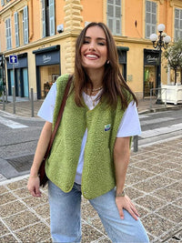 Damen Bodywarmer | V-Ausschnitt | Weich | Mischwolle | Knopfschluss-Luzern Mode