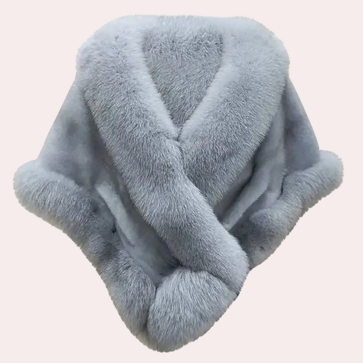 Luxuriöser Kunstpelz Schal für Damen - Eleganter Winterstyle-Grau-Luzern Mode