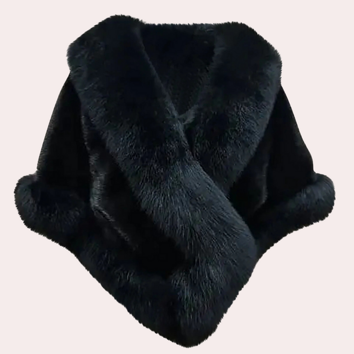 Luxuriöser Kunstpelz Schal für Damen - Eleganter Winterstyle-Schwarz-Luzern Mode
